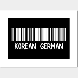 Korean German - Korea, Germany Barcode Posters and Art